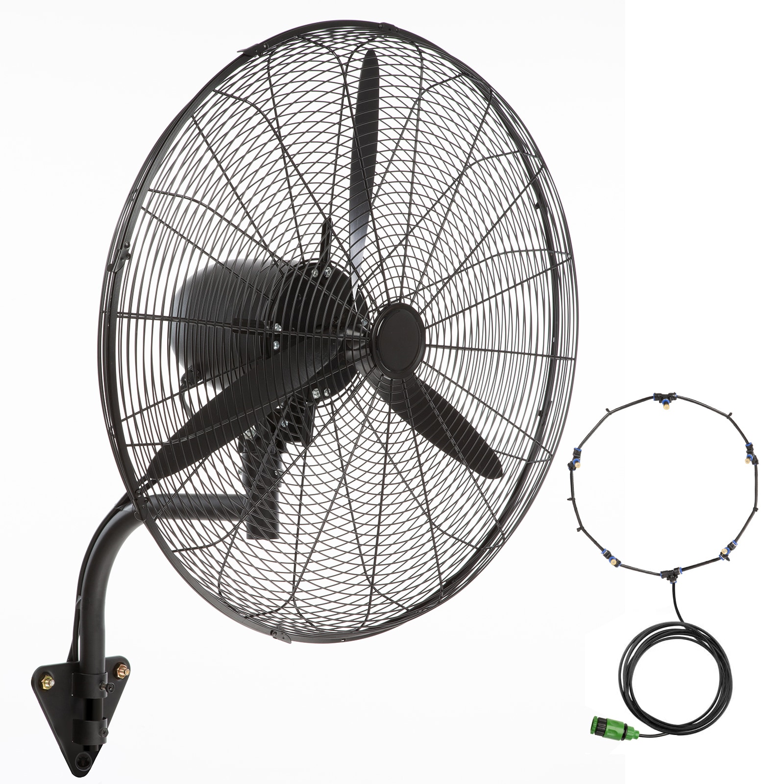 Industrial Wall-mounted Misting Fan 3-speed Oscillating Air Cooler_voghion.com